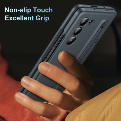 For Samsung Galaxy Z Fold5 5G Long Chi Grain Leather Shockproof Phone Case, No Pen(Green) - Galaxy Z Fold5 Cases by buy2fix | Online Shopping UK | buy2fix