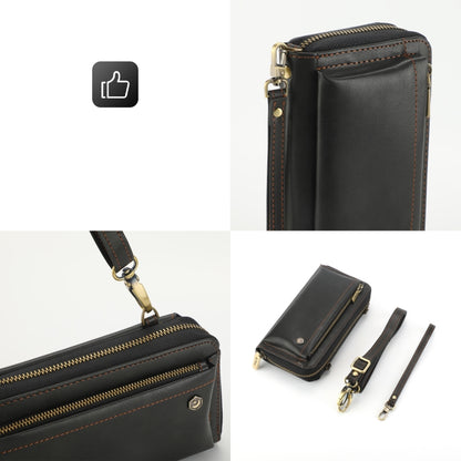 For iPhone 14 Crossbody Multi-functional Zipper Wallet Leather Phone Case(Black) - iPhone 14 Cases by buy2fix | Online Shopping UK | buy2fix