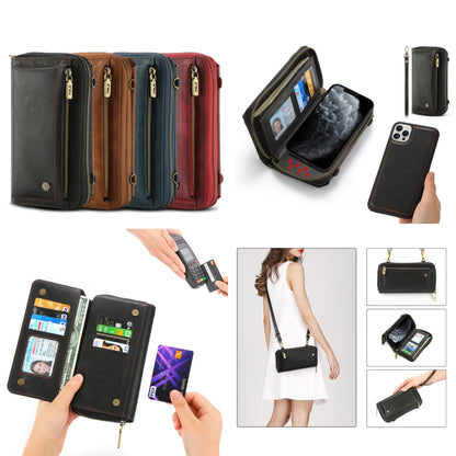 For iPhone 11 Pro Max Crossbody Multi-functional Zipper Wallet Leather Phone Case(Green) - iPhone 11 Pro Max Cases by buy2fix | Online Shopping UK | buy2fix