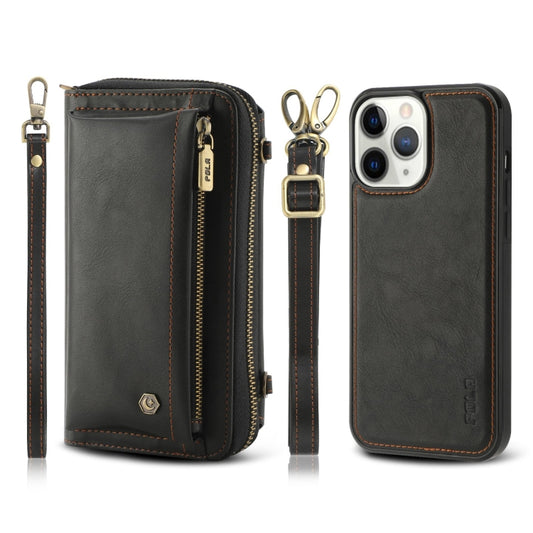 For iPhone 11 Pro Max Crossbody Multi-functional Zipper Wallet Leather Phone Case(Black) - iPhone 11 Pro Max Cases by buy2fix | Online Shopping UK | buy2fix
