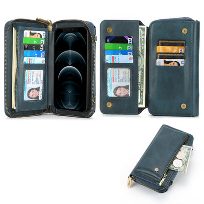 For iPhone 12   Pro Crossbody Multi-functional Zipper Wallet Leather Phone Case(Green) - iPhone 12 / 12 Pro Cases by buy2fix | Online Shopping UK | buy2fix