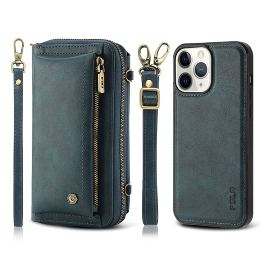 For iPhone 11 Pro Crossbody Multi-functional Zipper Wallet Leather Phone Case(Green) - iPhone 11 Pro Cases by buy2fix | Online Shopping UK | buy2fix
