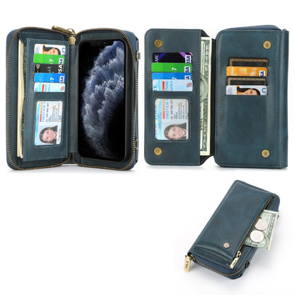 For iPhone 11 Crossbody Multi-functional Zipper Wallet Leather Phone Case(Green) - More iPhone Cases by buy2fix | Online Shopping UK | buy2fix