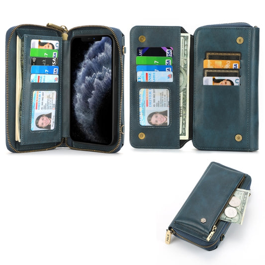 For iPhone 11 Crossbody Multi-functional Zipper Wallet Leather Phone Case(Green) - More iPhone Cases by buy2fix | Online Shopping UK | buy2fix