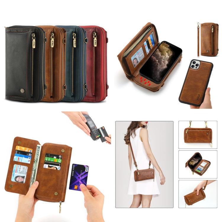 For iPhone 11 Crossbody Multi-functional Zipper Wallet Leather Phone Case(Green) - More iPhone Cases by buy2fix | Online Shopping UK | buy2fix