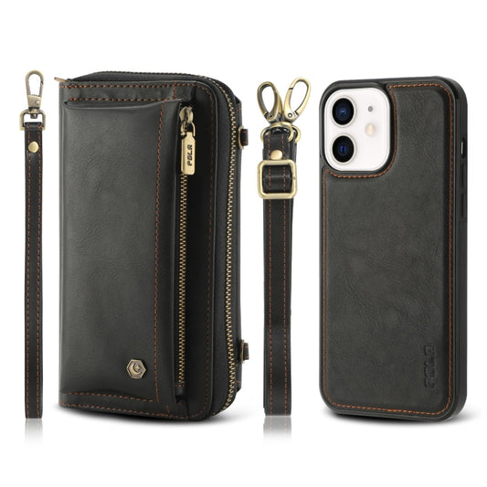 For iPhone 11 Crossbody Multi-functional Zipper Wallet Leather Phone Case(Black) - More iPhone Cases by buy2fix | Online Shopping UK | buy2fix