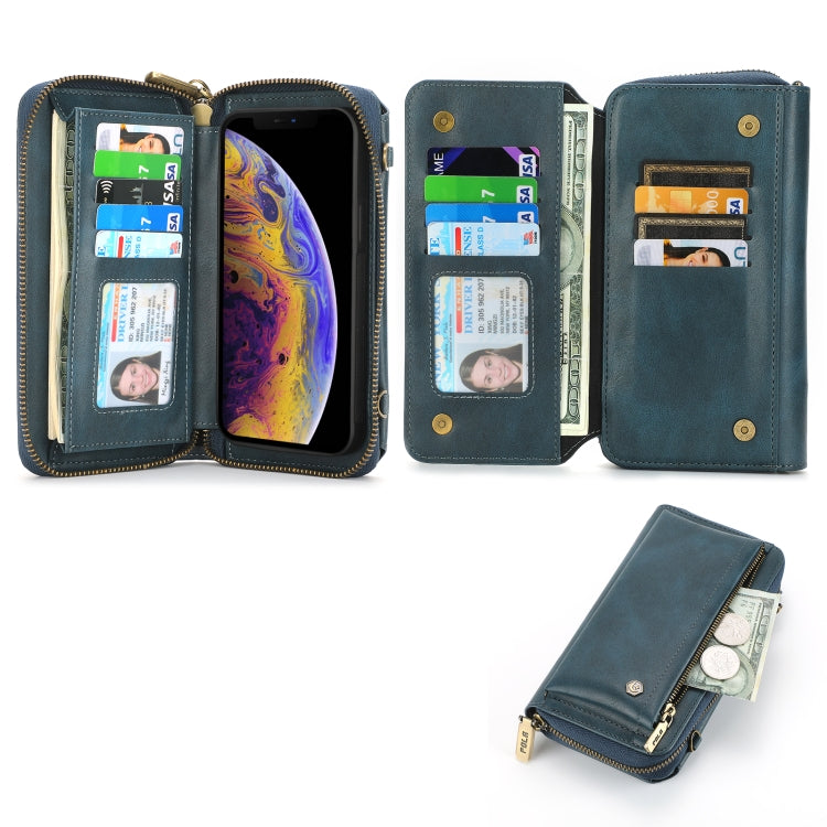 For iPhone XR Crossbody Multi-functional Zipper Wallet Leather Phone Case(Green) - More iPhone Cases by buy2fix | Online Shopping UK | buy2fix