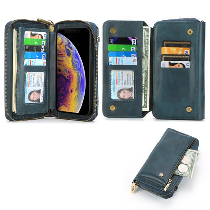 For iPhone XR Crossbody Multi-functional Zipper Wallet Leather Phone Case(Green) - More iPhone Cases by buy2fix | Online Shopping UK | buy2fix