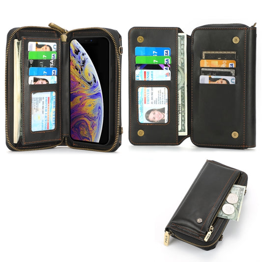 For iPhone XR Crossbody Multi-functional Zipper Wallet Leather Phone Case(Black) - More iPhone Cases by buy2fix | Online Shopping UK | buy2fix