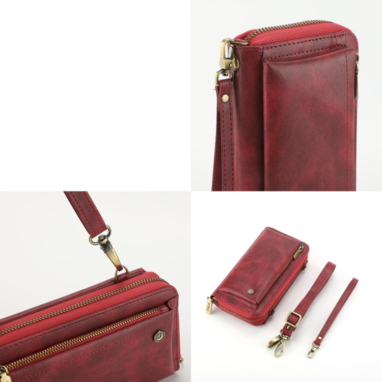 For iPhone XS Crossbody Multi-functional Zipper Wallet Leather Phone Case(Red) - More iPhone Cases by buy2fix | Online Shopping UK | buy2fix
