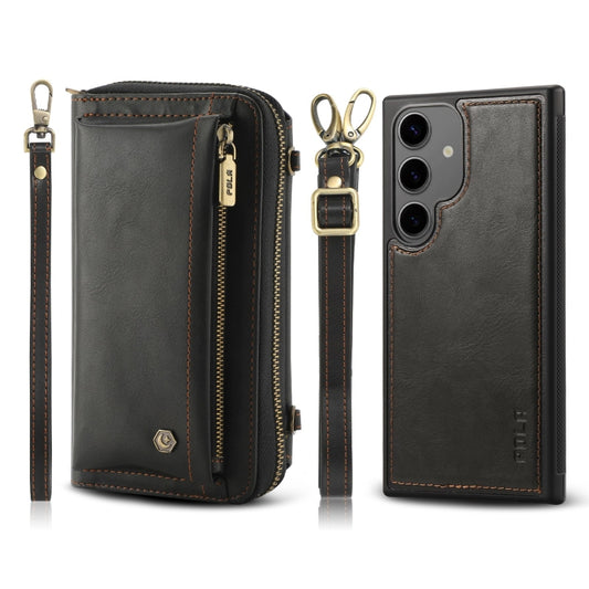 For Samsung Galaxy S24 5G Crossbody Multi-functional Zipper Wallet Leather Phone Case(Black) - Galaxy S24 5G Cases by buy2fix | Online Shopping UK | buy2fix
