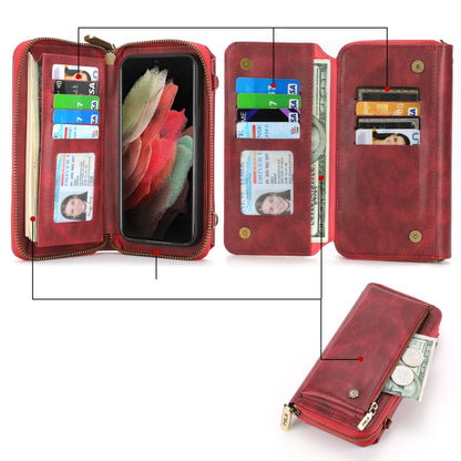 For Samsung Galaxy S23+ 5G Crossbody Multi-functional Zipper Wallet Leather Phone Case(Red) - Galaxy S23+ 5G Cases by buy2fix | Online Shopping UK | buy2fix