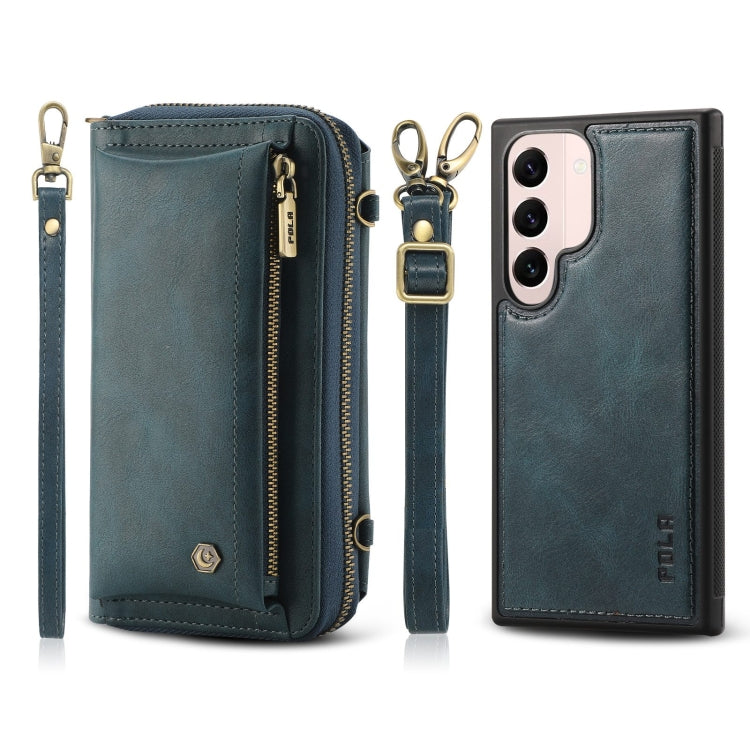 For Samsung Galaxy S22+ 5G Crossbody Multi-functional Zipper Wallet Leather Phone Case(Green) - Galaxy S22+ 5G Cases by buy2fix | Online Shopping UK | buy2fix