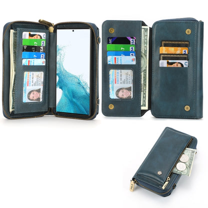 For Samsung Galaxy S22+ 5G Crossbody Multi-functional Zipper Wallet Leather Phone Case(Green) - Galaxy S22+ 5G Cases by buy2fix | Online Shopping UK | buy2fix