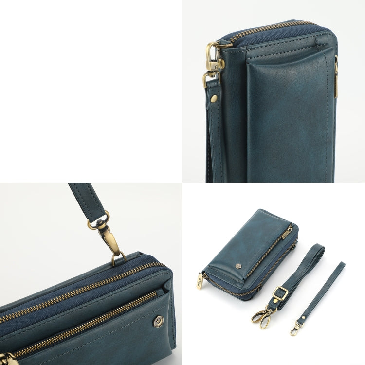 For Samsung Galaxy S22+ 5G Crossbody Multi-functional Zipper Wallet Leather Phone Case(Green) - Galaxy S22+ 5G Cases by buy2fix | Online Shopping UK | buy2fix