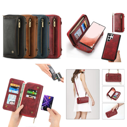 For Samsung Galaxy S22+ 5G Crossbody Multi-functional Zipper Wallet Leather Phone Case(Green) - Galaxy S22+ 5G Cases by buy2fix | Online Shopping UK | buy2fix