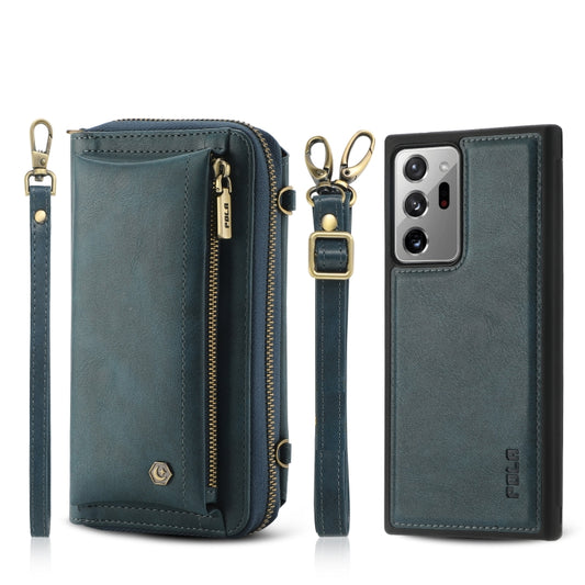 For Samsung Galaxy Note20 Crossbody Multi-functional Zipper Wallet Leather Phone Case(Green) - Galaxy Note20 Cases by buy2fix | Online Shopping UK | buy2fix
