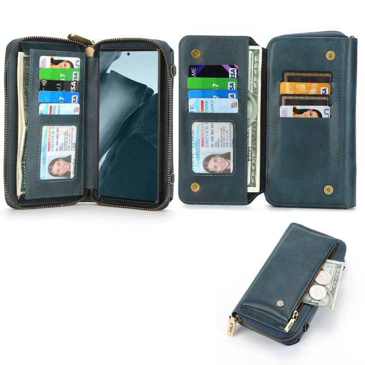 For Samsung Galaxy Note20 Crossbody Multi-functional Zipper Wallet Leather Phone Case(Green) - Galaxy Note20 Cases by buy2fix | Online Shopping UK | buy2fix