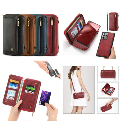 For Samsung Galaxy Note20 Crossbody Multi-functional Zipper Wallet Leather Phone Case(Green) - Galaxy Note20 Cases by buy2fix | Online Shopping UK | buy2fix