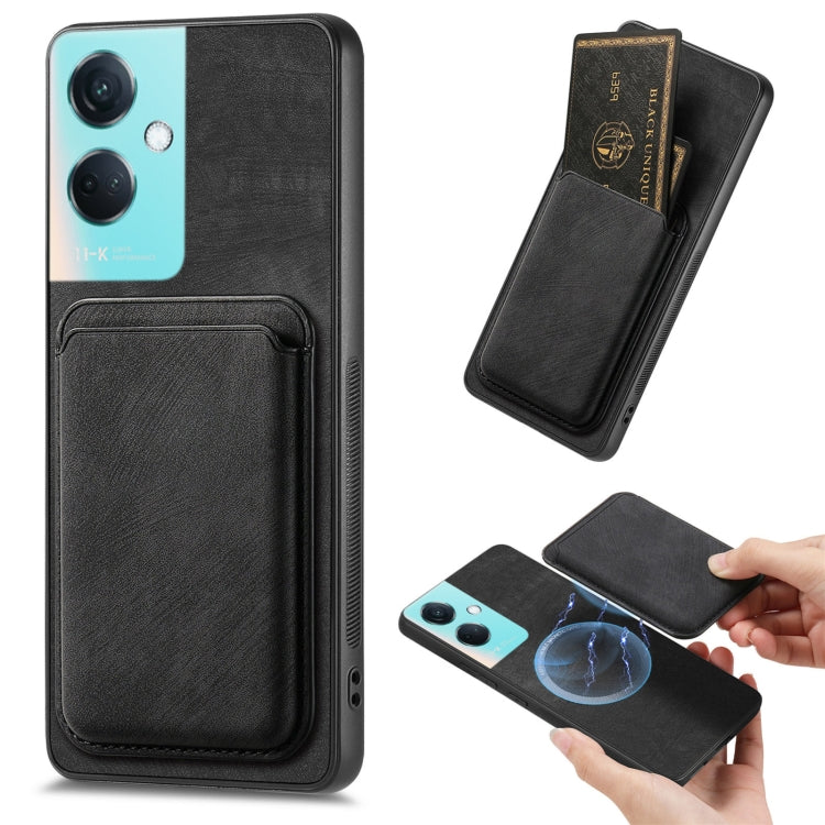 For OPPO K11 5G Retro Leather Card Bag Magnetic Phone Case(Black) by buy2fix