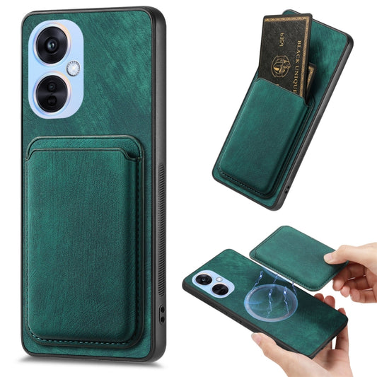 For OPPO K11X 5G Retro Leather Card Bag Magnetic Phone Case(Green) by buy2fix