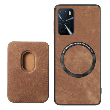 For OPPO Reno8 T 5G Retro Leather Card Bag Magnetic Phone Case(Brown) by buy2fix