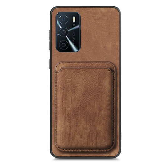 For OPPO Find X5 Retro Leather Card Bag Magnetic Phone Case(Brown) by buy2fix