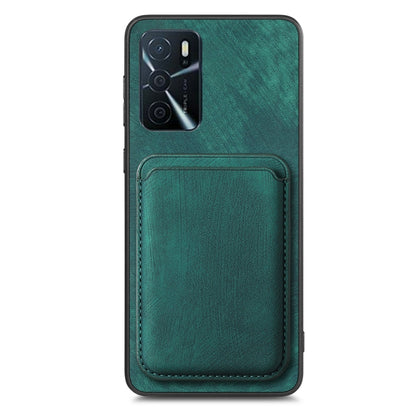 For OPPO A92S Retro Leather Card Bag Magnetic Phone Case(Green) by buy2fix