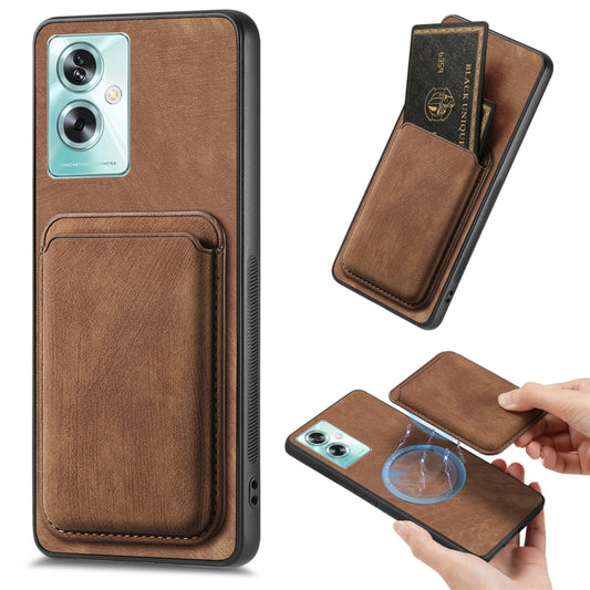 For OPPO A79 5G Retro Leather Card Bag Magnetic Phone Case(Brown) by buy2fix