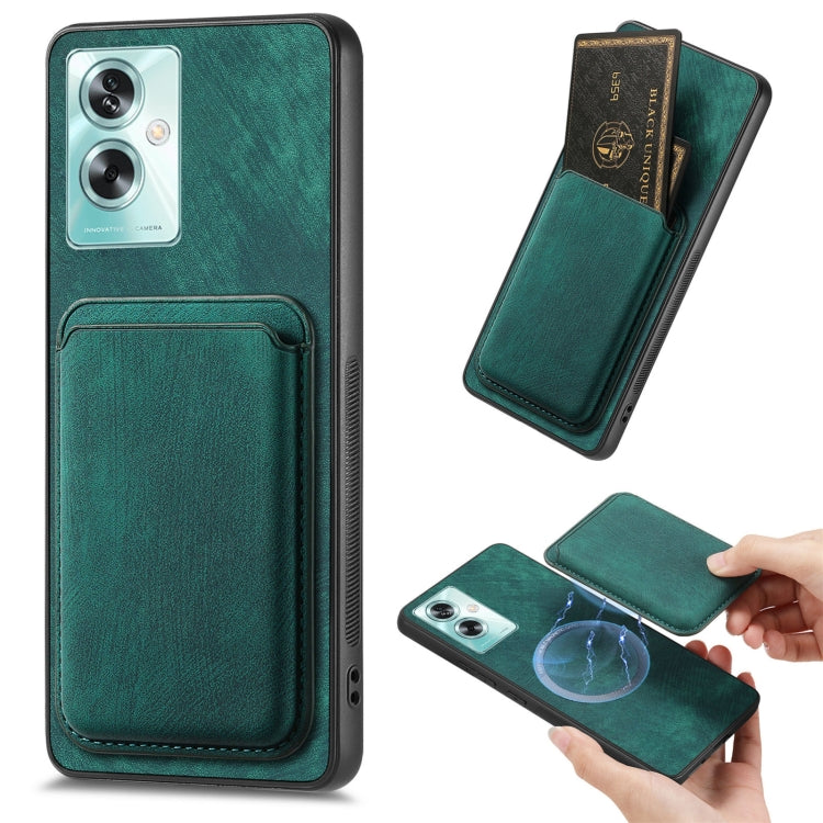For OPPO A79 5G Retro Leather Card Bag Magnetic Phone Case(Green) by buy2fix