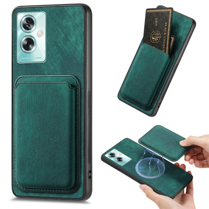For OPPO A79 5G Retro Leather Card Bag Magnetic Phone Case(Green) by buy2fix