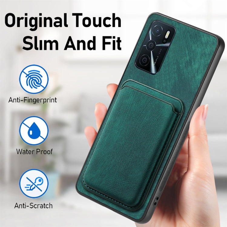 For OPPO A79 5G Retro Leather Card Bag Magnetic Phone Case(Green) by buy2fix