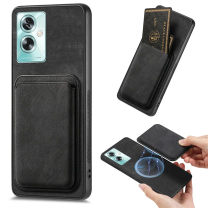 For OPPO A79 5G Retro Leather Card Bag Magnetic Phone Case(Black) by buy2fix