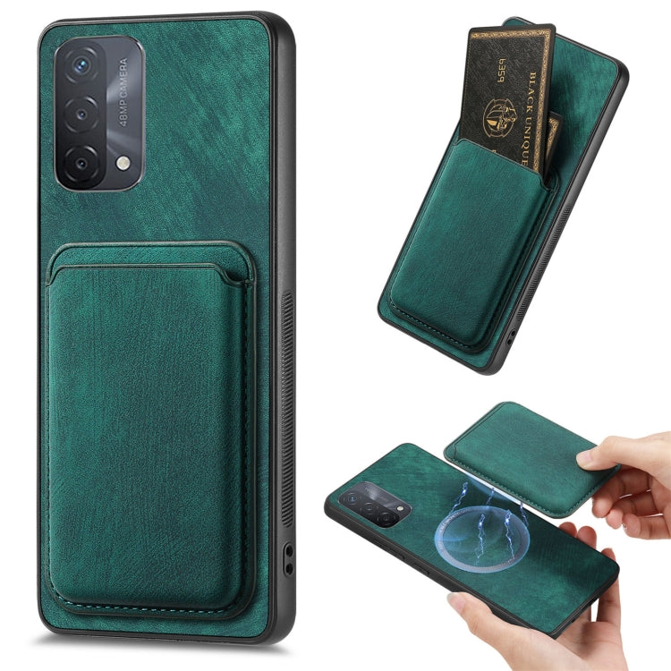 For OPPO A93 5G/A74 5G/A54 5G Retro Leather Card Bag Magnetic Phone Case(Green) by buy2fix