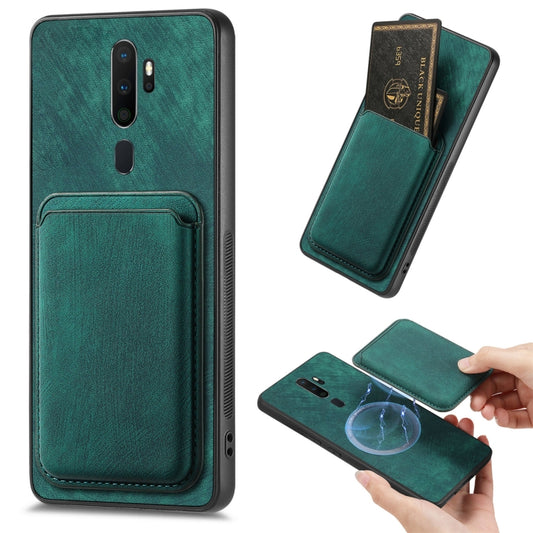 For OPPO A9 2020 / A5 2020 Retro Leather Card Bag Magnetic Phone Case(Green) by buy2fix