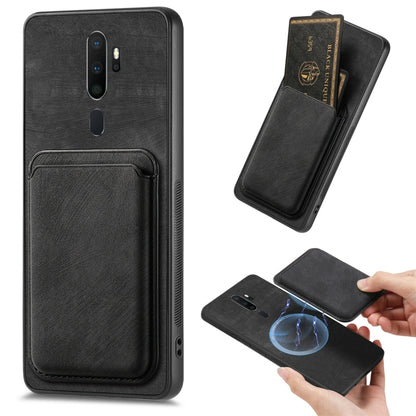 For OPPO A9 2020 / A5 2020 Retro Leather Card Bag Magnetic Phone Case(Black) by buy2fix
