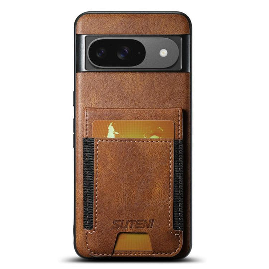 For Google Pixel 10 Suteni H03 Oil Wax Leather Wallet Stand Back Phone Case(Brown)