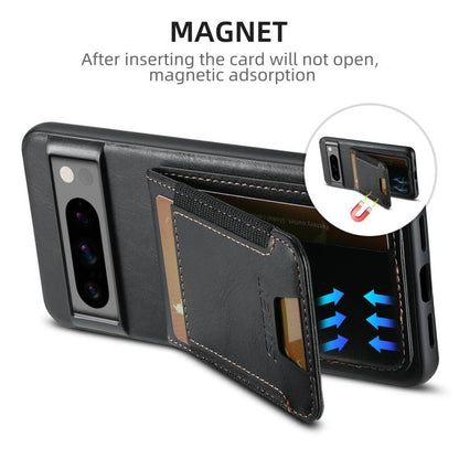 For Google Pixel 10 Pro Suteni H03 Oil Wax Leather Wallet Stand Back Phone Case(Black) - Google Cases by Suteni | Online Shopping UK | buy2fix