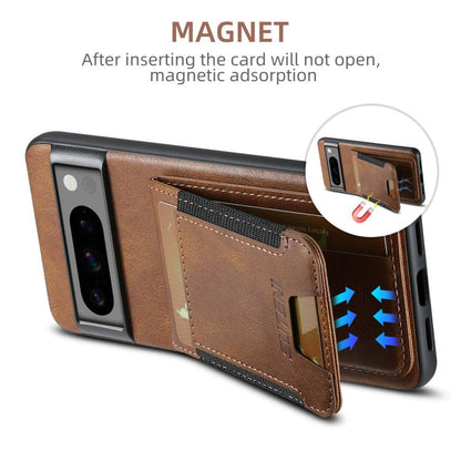 For Google Pixel 10 Pro Suteni H03 Oil Wax Leather Wallet Stand Back Phone Case(Brown) - Google Cases by Suteni | Online Shopping UK | buy2fix