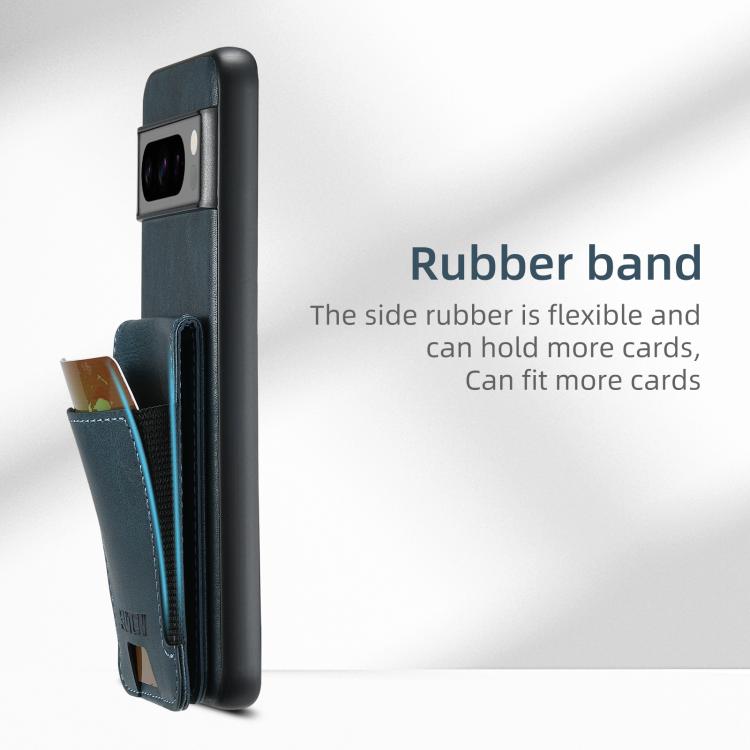 For Google Pixel 10 Pro Suteni H03 Oil Wax Leather Wallet Stand Back Phone Case(Blue) - Google Cases by Suteni | Online Shopping UK | buy2fix