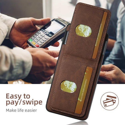 For Google Pixel 10 Pro Suteni H03 Litchi Leather Card Bag Stand Back Phone Case(Brown) - Google Cases by Suteni | Online Shopping UK | buy2fix