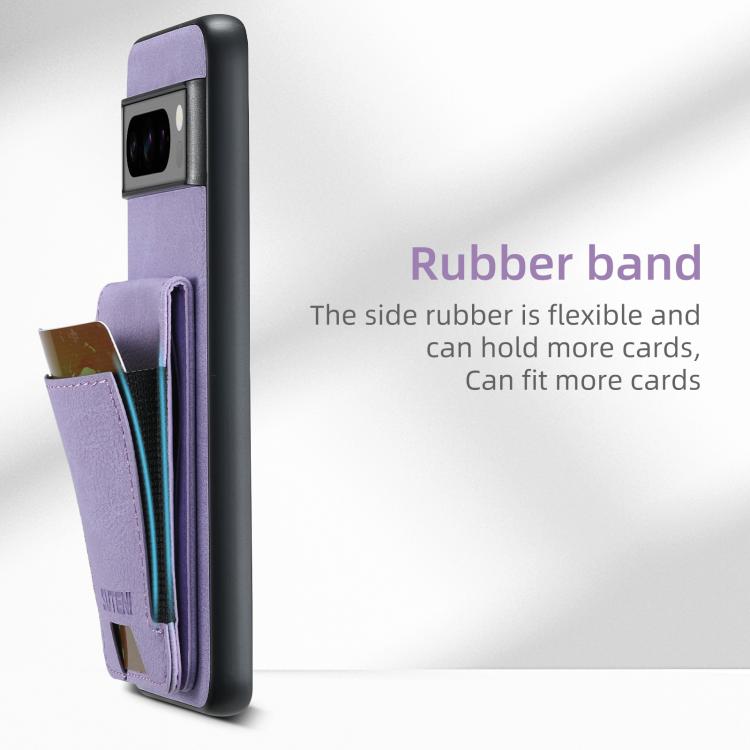 For Google Pixel 10 Pro XL Suteni H03 Litchi Leather Card Bag Stand Back Phone Case(Purple) - Google Cases by Suteni | Online Shopping UK | buy2fix