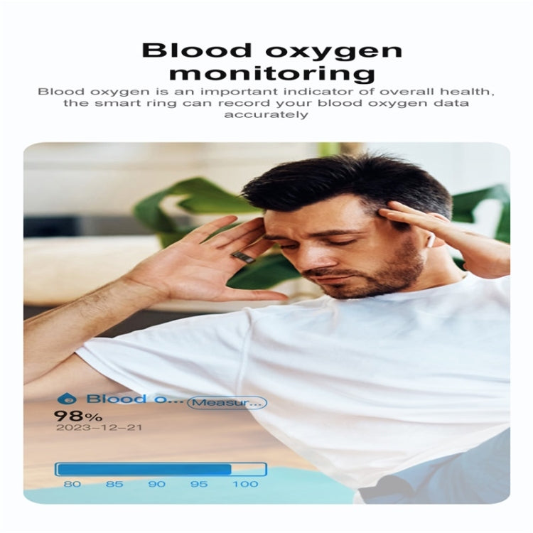 R02 SIZE 9 Smart Ring, Support Heart Rate / Blood Oxygen / Sleep Monitoring / Multiple Sports Modes(Black) by buy2fix