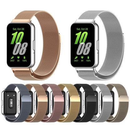 For Samsung Galaxy Fit 3 Milanese Metal Steel Mesh Watch Band(Black) by buy2fix