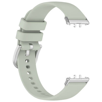 For Samsung Galaxy Fit 3 SM-R390 Metal Connector Liquid Glossy Silicone Watch Band(Green) - Watch Bands by buy2fix | Online Shopping UK | buy2fix