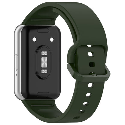 For Samsung Galaxy Fit 3 SM-R390 Solid Color Buckle Silicone Watch Band(Dark Green) - Watch Bands by buy2fix | Online Shopping UK | buy2fix