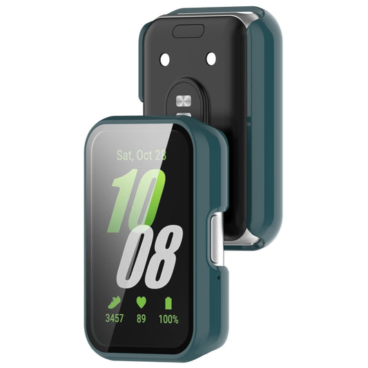 For Samsung Galaxy Fit 3 SM-R390 PC + Tempered Glass Film Integrated Watch Protective Case(Pine Green) - Watch Cases by buy2fix | Online Shopping UK | buy2fix