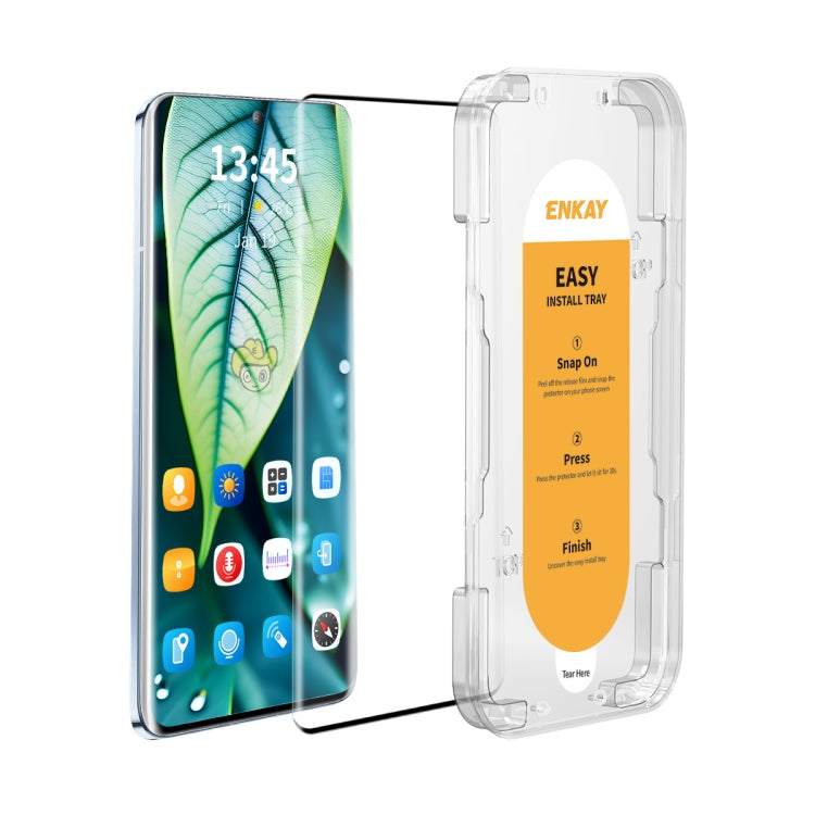 For vivo X100 / X100 Pro ENKAY Easy Install Hot Bending Full Coverage Side Glue Tempered Glass Film by ENKAY
