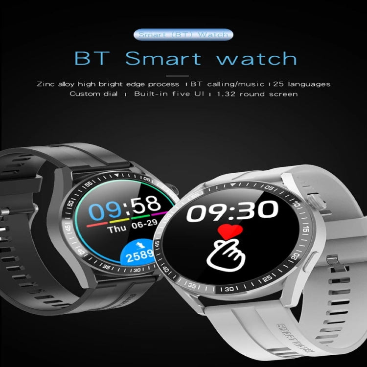 GT3 1.32 inch Color Screen Smart Watch, Support Bluetooth Call / Heart Rate / Blood Pressure / Blood Oxygen Monitoring(Silver) by buy2fix