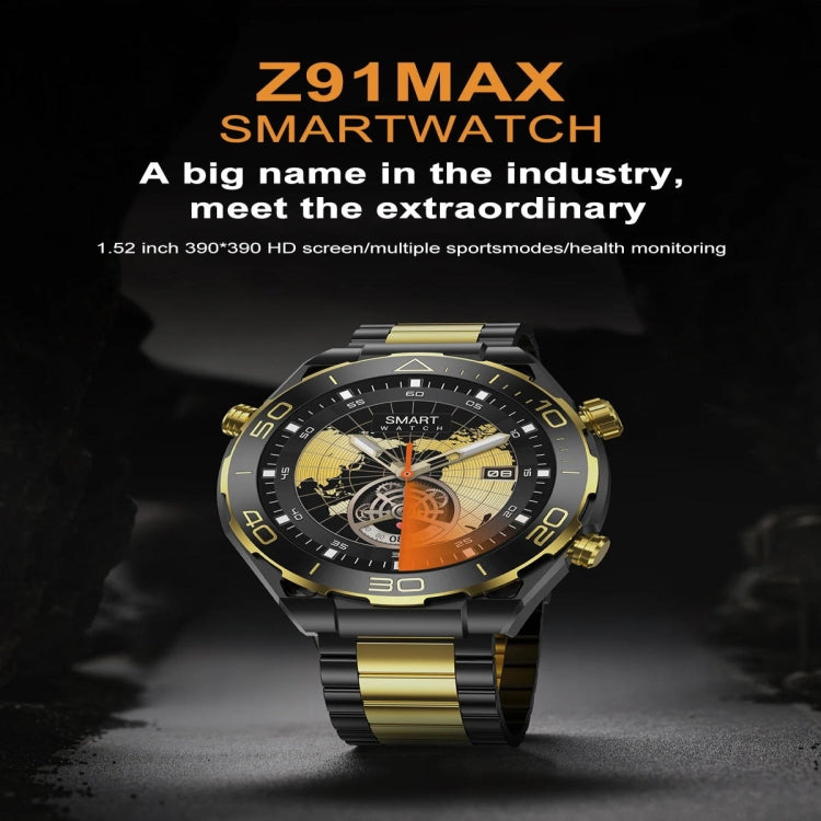 Z91 Pro Max 1.52 inch Color Screen Smart Watch,Support Bluetooth Call / Heart Rate / Blood Pressure / Blood Oxygen Monitoring(Gold) by buy2fix